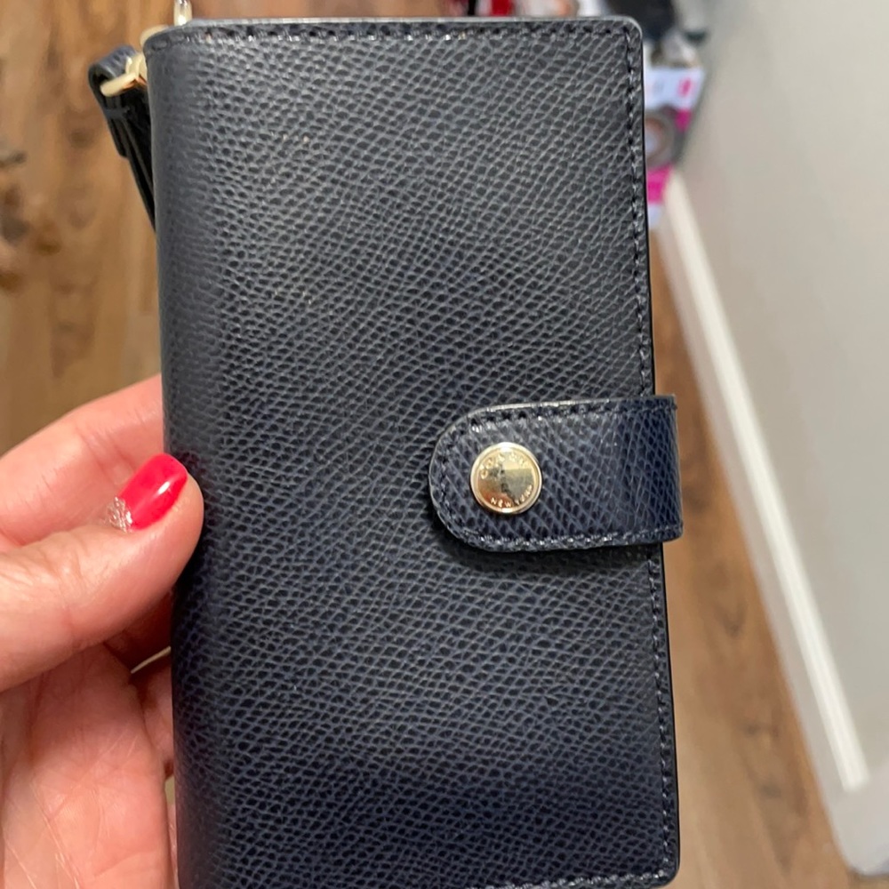 Coach Navy blue wristlet